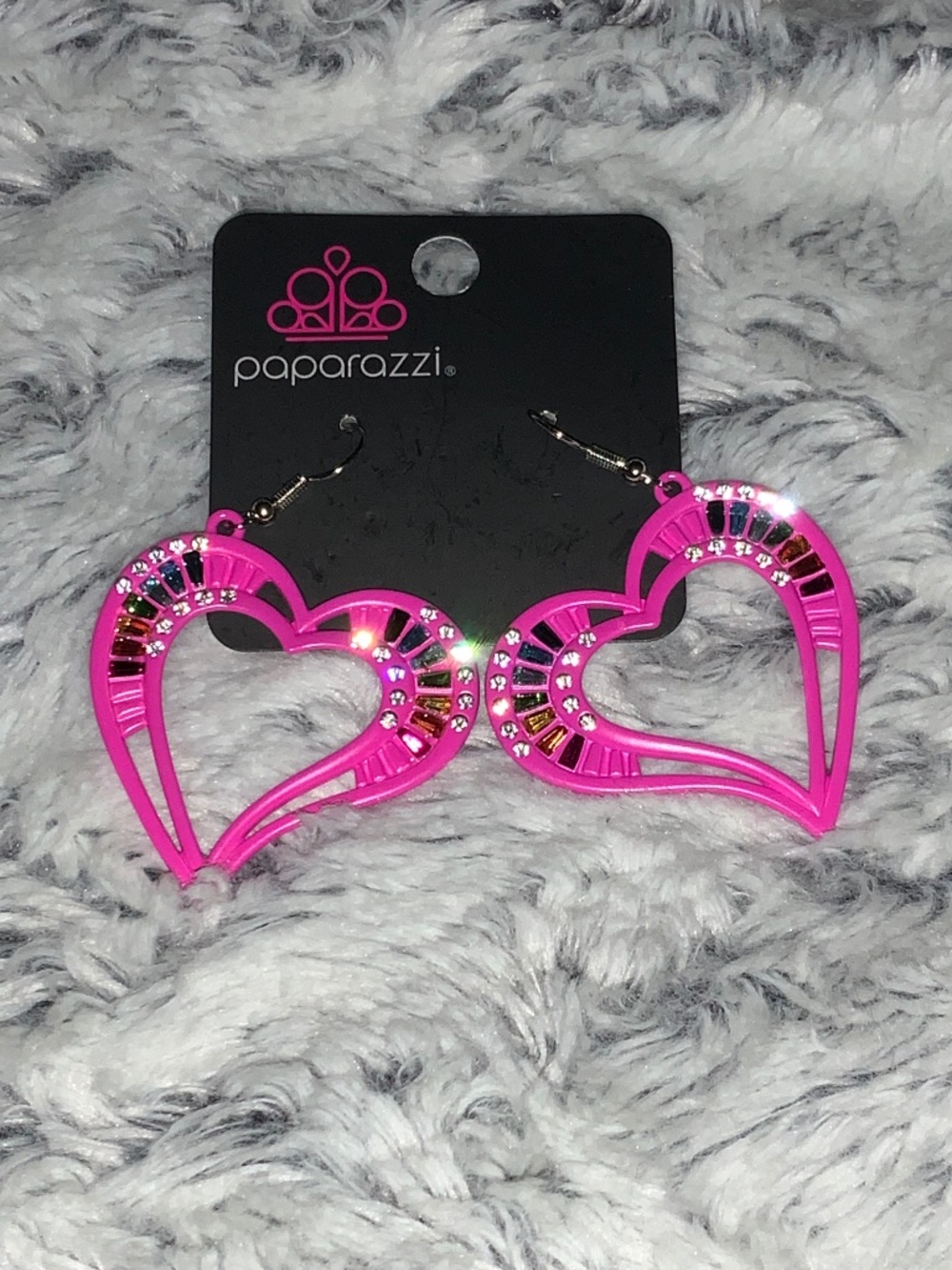 Paparazzi pink heart earrings brand new